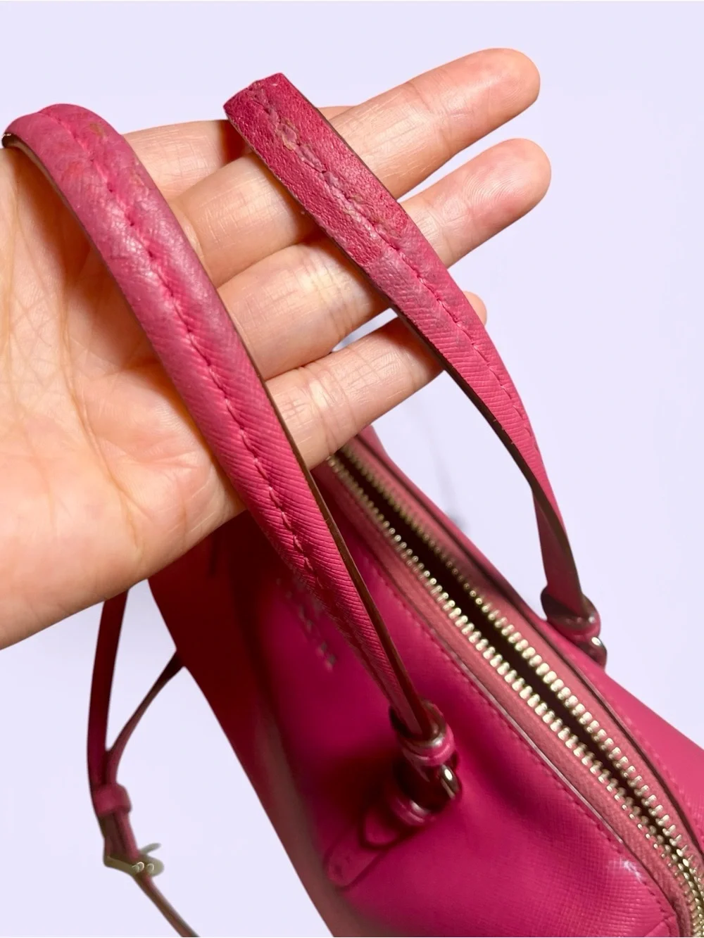 COACH Hot Pink Leather Satchel with Crossbody Strap